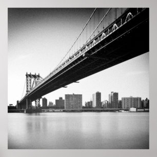 Póster Ponte de Manhattan e skyline, New York, E.U.