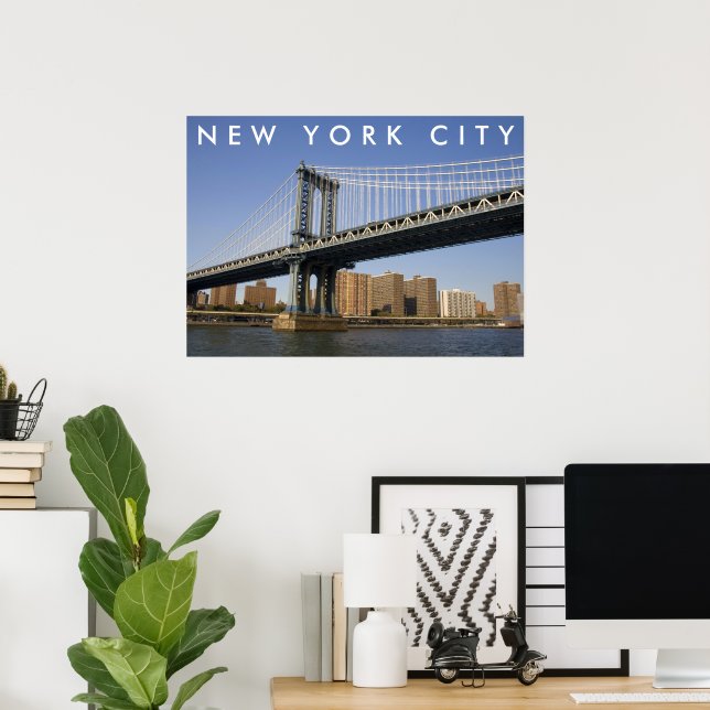 Poster Ponte de Manhattan o Rio East | Cidade de Nova Yor (Escritório em casa)