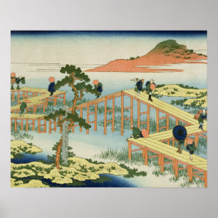 Póster Ponte de oito porções, província de Mucawa, Jap