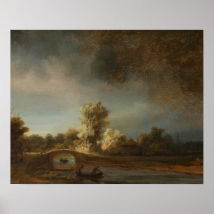 Póster Ponte de pedra de Rembrandt