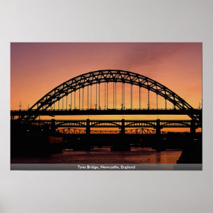 Poster Ponte de Tyne, Newcastle, Inglaterra