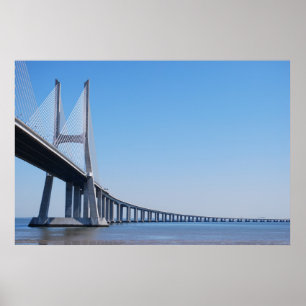 Poster Ponte de Vasco da Gama sobre o rio Tagus em Lisboa