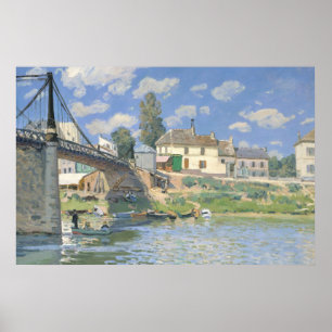 Poster Ponte de Villeneu por Sisley Impressionista Paint
