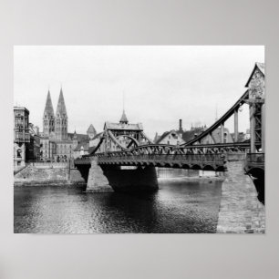 Póster Ponte de Weser, Brema, c.1910
