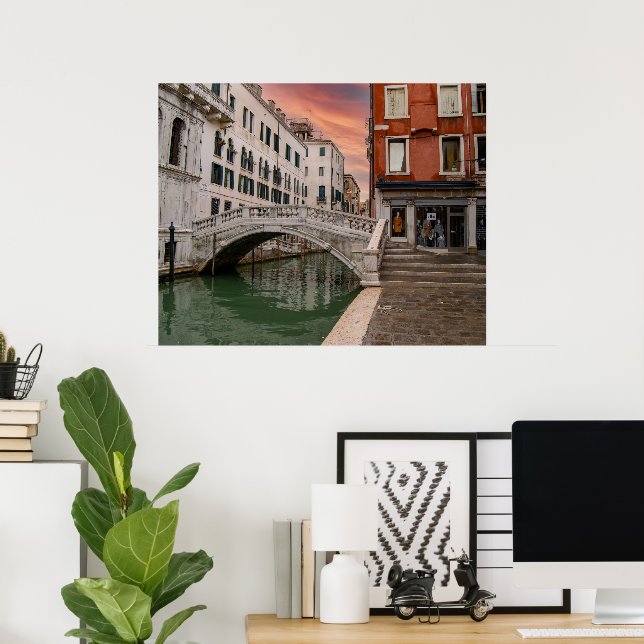 Poster Ponte di Canonica Veneza Itália (Escritório em casa)