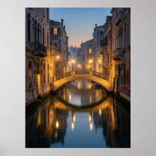 Poster Ponte do Canal de Veneza ao Crepúsculo