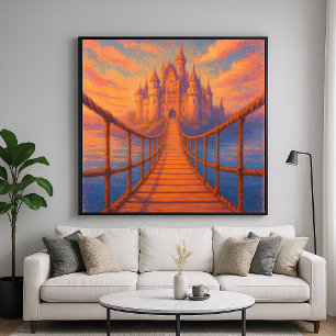 Poster Ponte do Castelo - Estilo de Pintura Pastel de Art