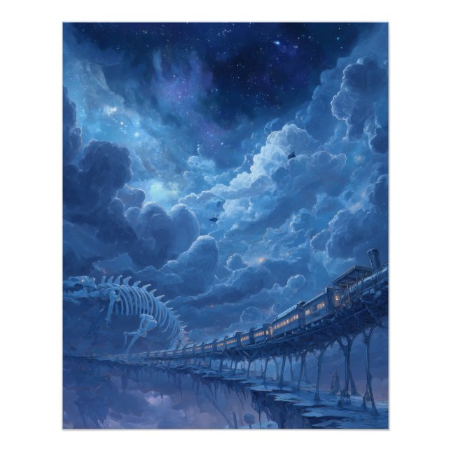 Póster Ponte do Céu Celestial Sob Tempestade Estelar (Frente)