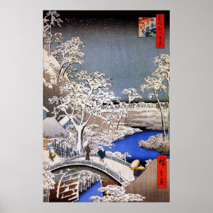Póster Ponte do cilindro de Meguro e monte do por do sol,
