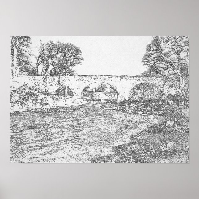Poster Ponte do Diabo e Ponte Stanley Kirkby Lonsdale (Frente)