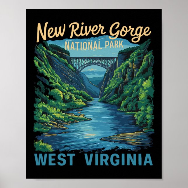 Poster Ponte do Parque Nacional New River Gorge Rafting C (Frente)