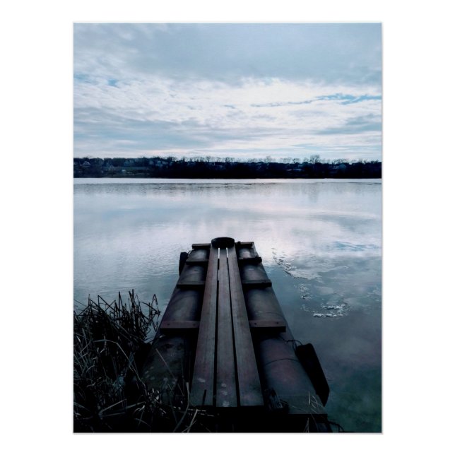 Póster Ponte do Pescador do rio Dnieper com sementes (Frente)