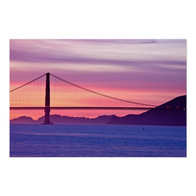 Póster Ponte do portão do ouro no Sunset (Frente)