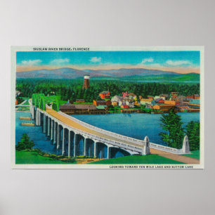 Poster Ponte do rio de Siuslaw em Florença, Oregon