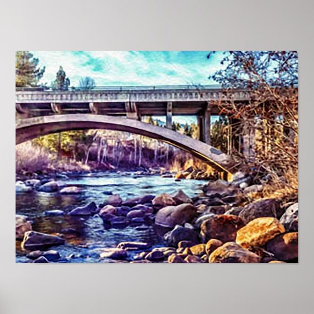 Poster ponte do rio Verdi Truckee (Frente)