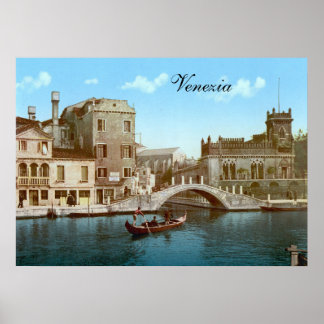 Poster Ponte e canal em Veneza (1900)