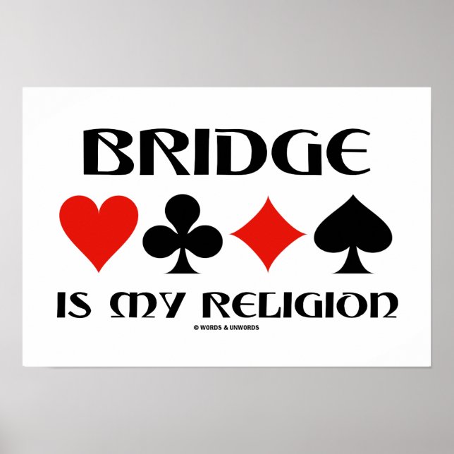 Póster Ponte é minha religião quatro conjuntos de cartas (Frente)