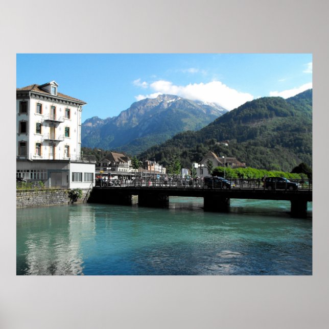 Póster Ponte em Interlaken na Suiça (Frente)