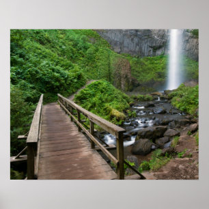 Póster Ponte em Latourell Falls, Columbia River Gorge,