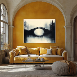 Poster Ponte Enigmática entre Reflexões de Foggy em B&W