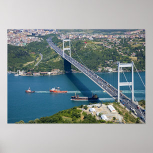Póster Ponte Fatih Sultan Mehmet sobre o Bósforo,