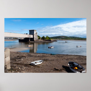 Poster Ponte fluvial e torre