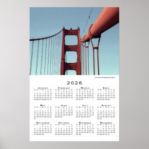 Poster Ponte Golden Gate São Francisco Calendário 2026