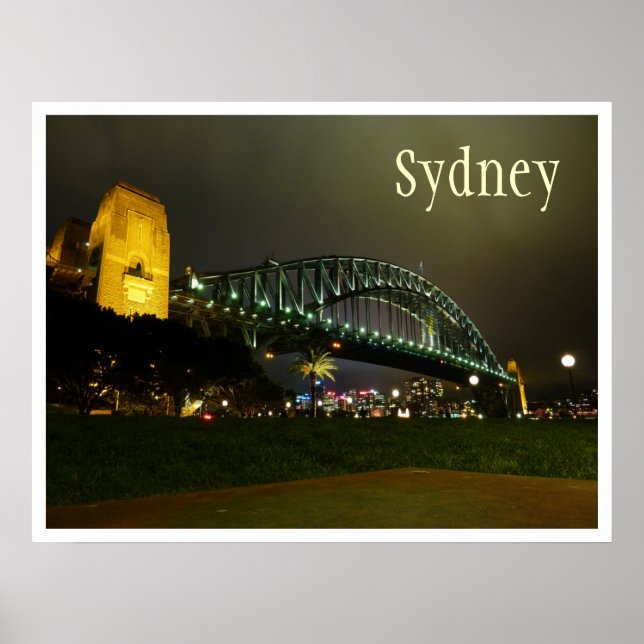 Póster Ponte Harbor à noite, Sydney, Austrália (Frente)
