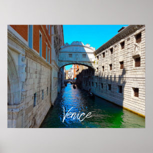 Poster Ponte Itália de Veneza, Viagem do Canal Boat de Si