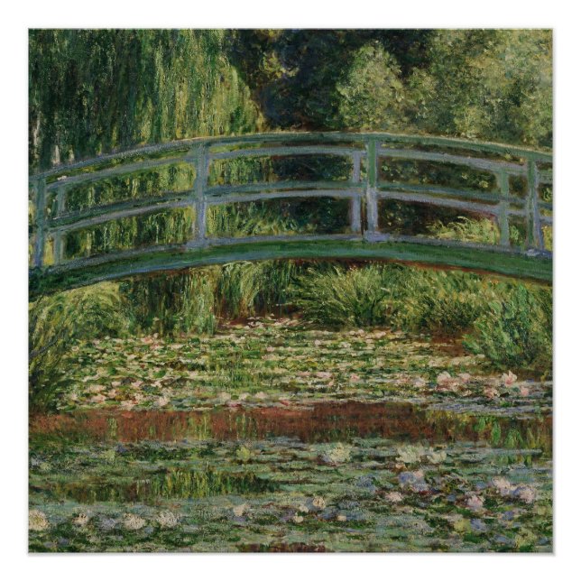 Póster Ponte Japonesa de Monet e Lagoa de Nenúfares (Frente)