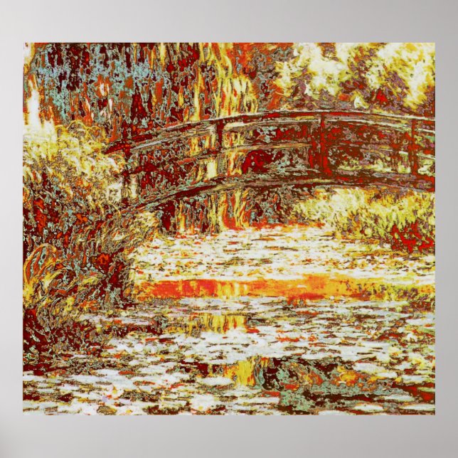 Poster Ponte Japonesa sobre os Lírios - Claude Monet (Frente)
