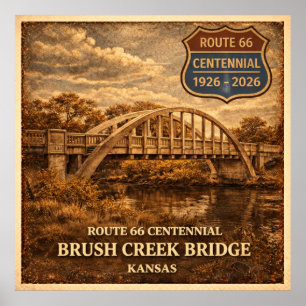 Poster Ponte Kansas Route 66 Brush Creek