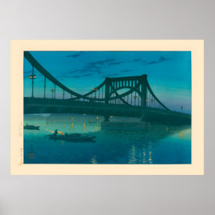 Poster Ponte Kiyosu por Kawase Hasui