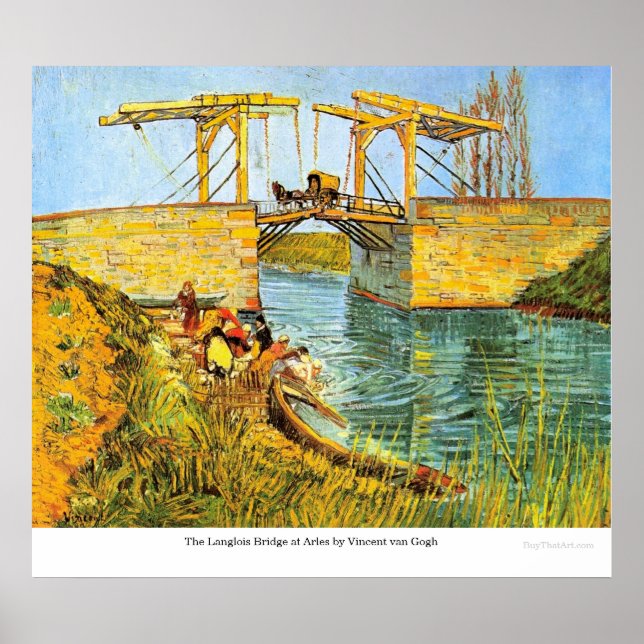 Póster Ponte Langlois em Arles por Vincent van Gogh (Frente)