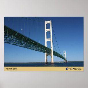 Póster Ponte Mackinac do estreito - Cidade de Mackinaw,