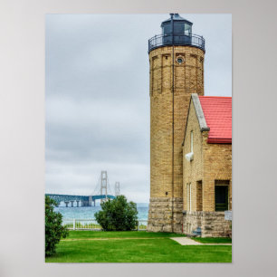 Poster Ponte Mackinac e Farol