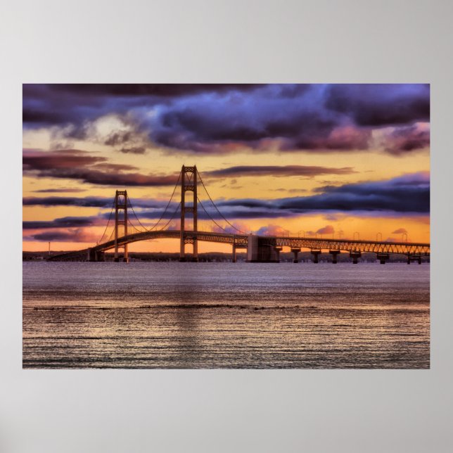 Póster Ponte Mackinac nº 1155 Dourada (Frente)