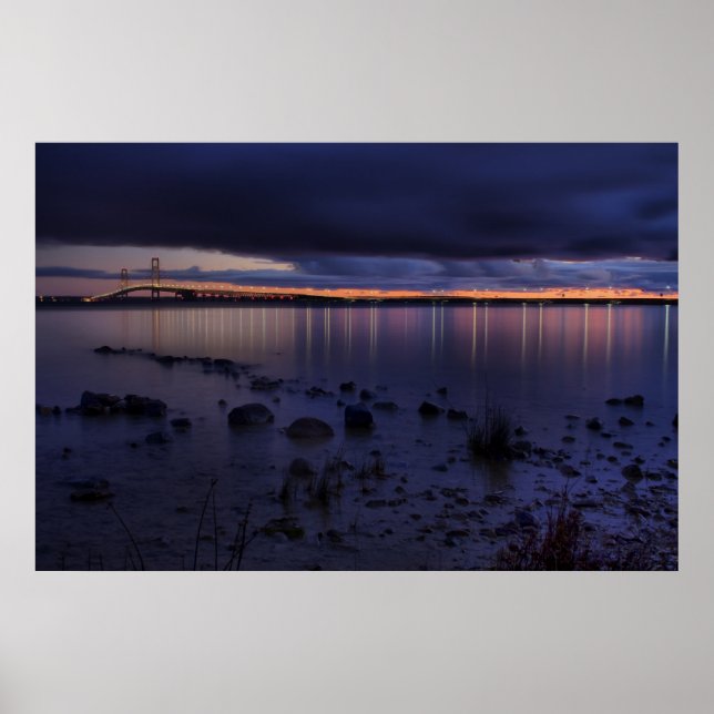 Póster Ponte Mackinac nº 1243 Azul (Frente)