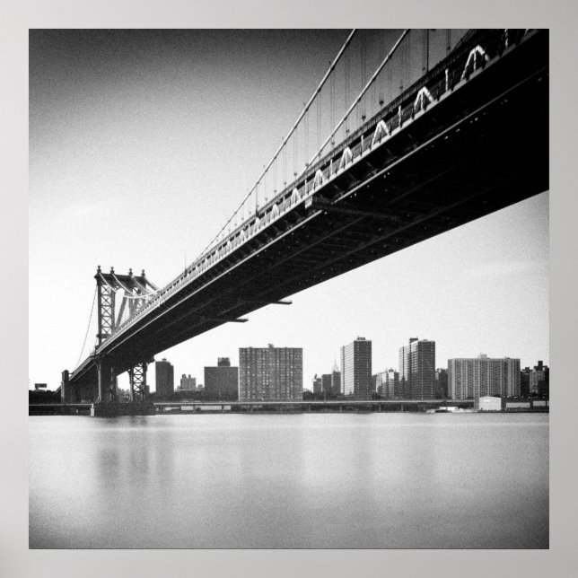 Póster Ponte Manhattan e linha do horizonte, Nova Iorque, (Frente)