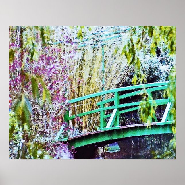 Póster Ponte Monet com Flores (Frente)