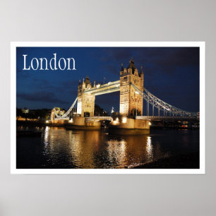 Póster Ponte na noite, Londres da torre, Inglaterra