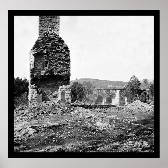 Póster Ponte Onde O General Longstreet Recuperou 1864 (Frente)