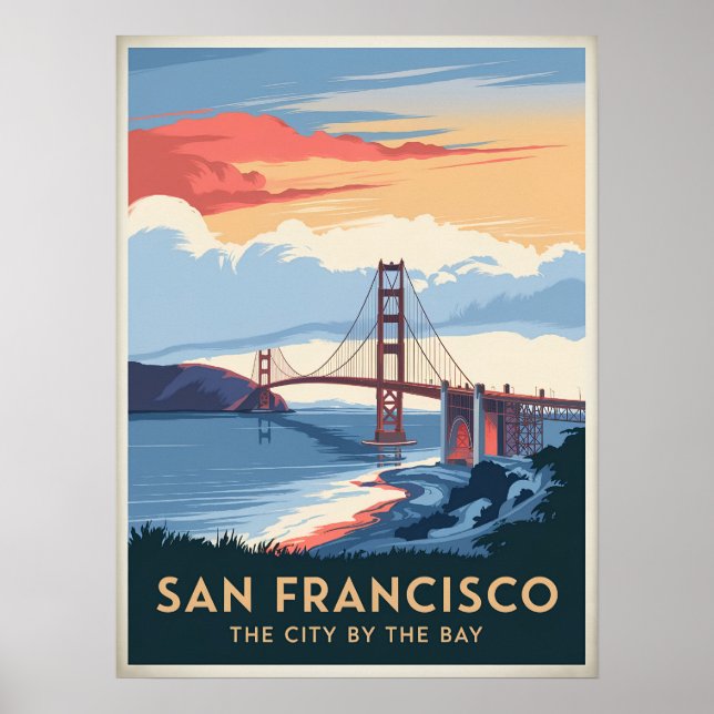 Poster Ponte Ouro Vintage São Francisco - Retro (Frente)
