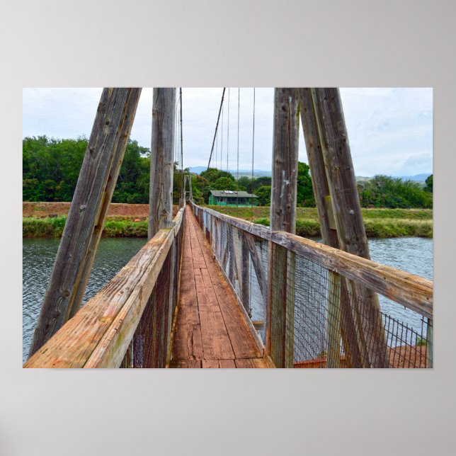 Poster Ponte Pênsil de Hanapepe, Kauai, Havaí (Frente)