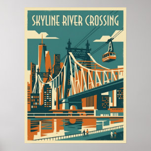 Poster Ponte Queensboro Queens Cidade de Nova York Bonde