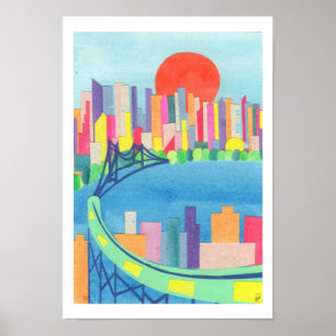 Poster Ponte Queensborough em Sunrise