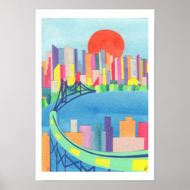 Poster Ponte Queensborough em Sunrise (Frente)