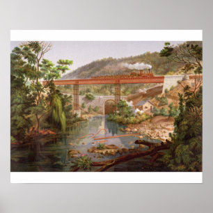 Póster Ponte Railway em Atoyac, 'do álbum do Mexic