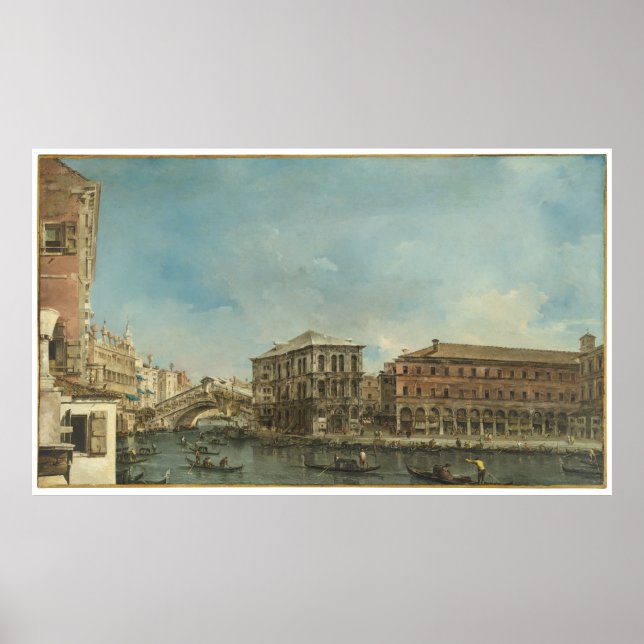 Poster Ponte Rialto com Palazzo dei Camerlenghi (Frente)