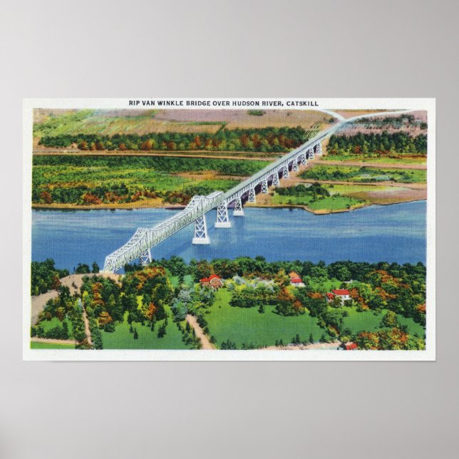 Póster Ponte Rip Van Winkle sobre o rio Hudson (Frente)